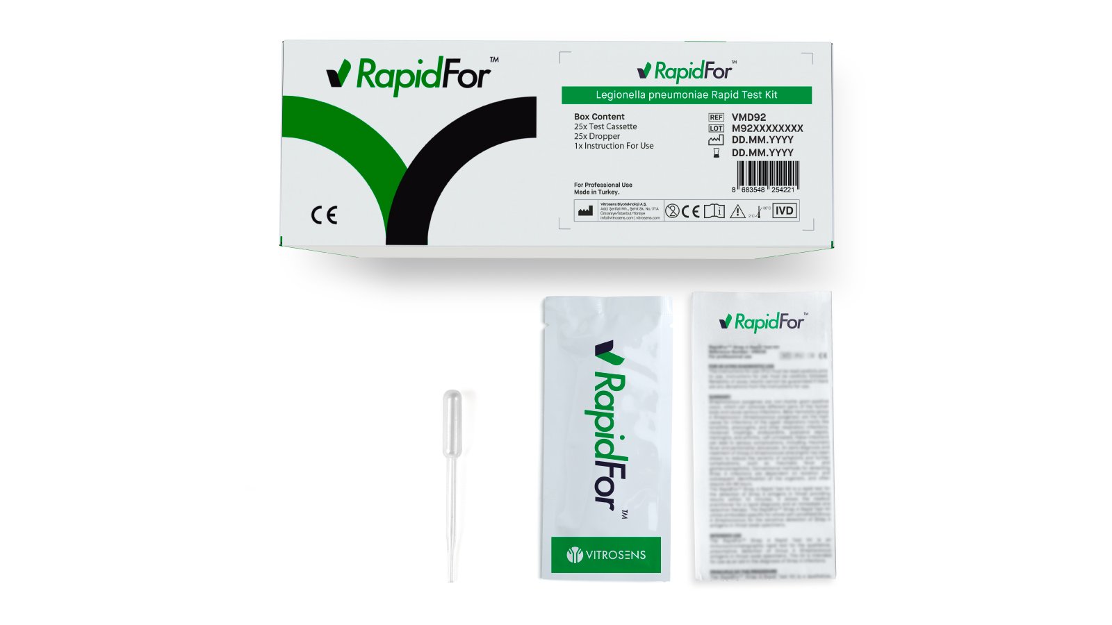 Figure 2. RapidFor Legionella pneumophila Rapid Test Kit Box Content