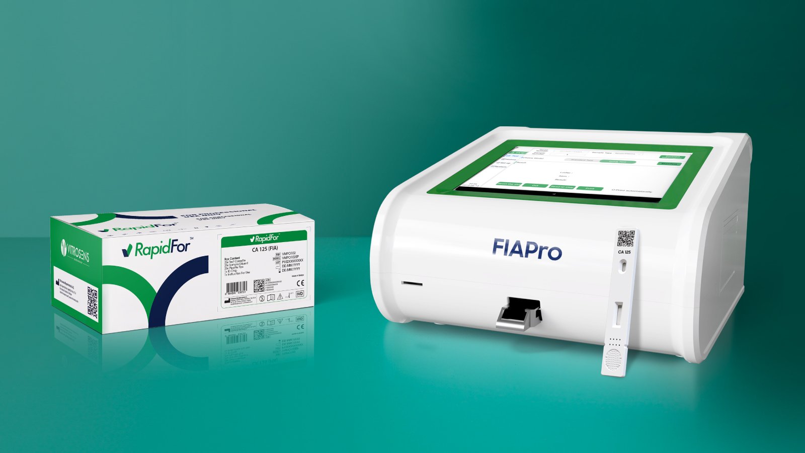 Figure 3: RapidFor™ CA125 test kit and FIAPro™ Analyzer System