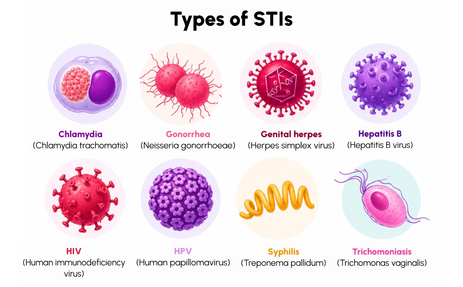Figure 1: Overview of common sexually transmitted infections (STIs).
