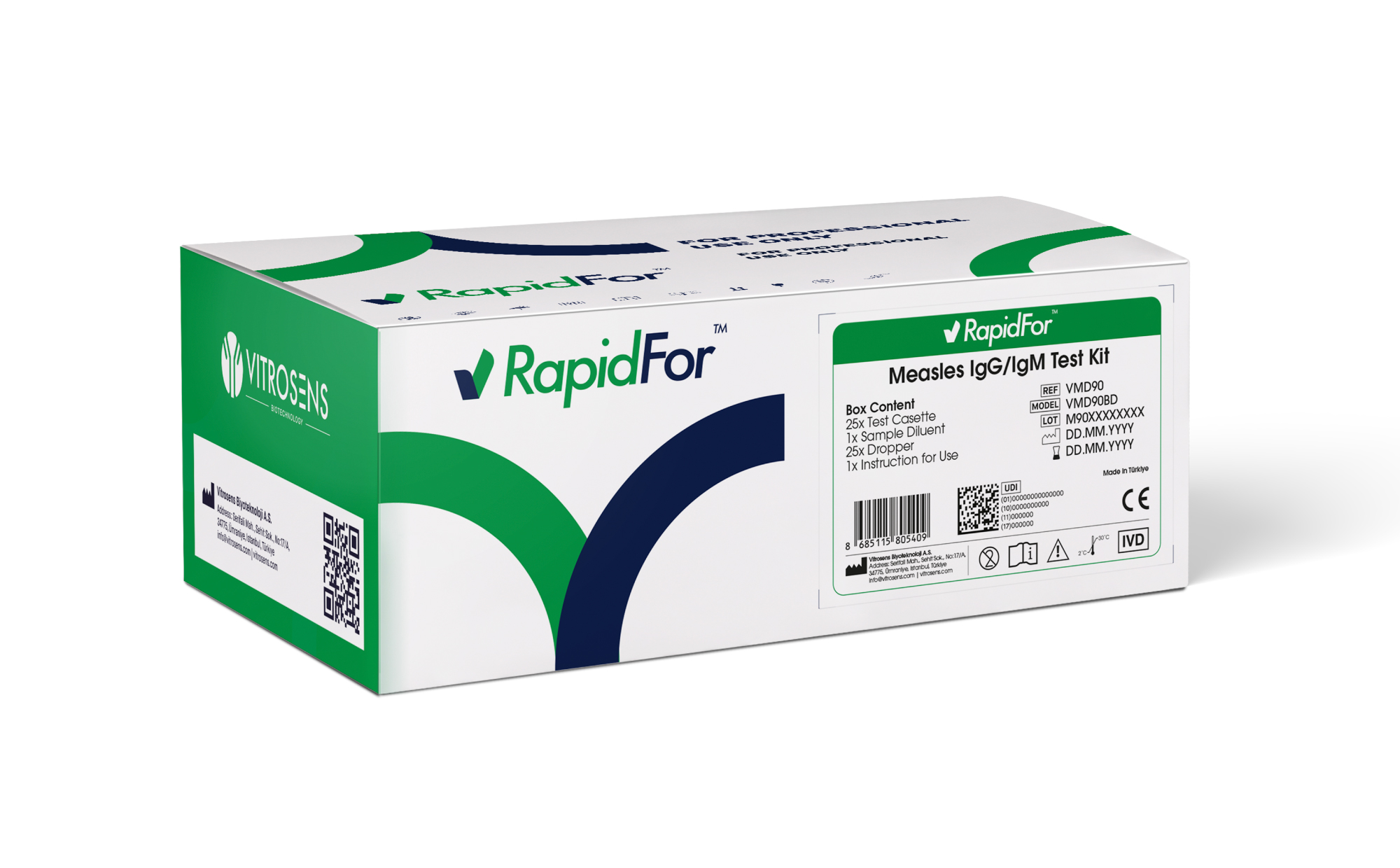 Measles Outbreaks in 2026: The Growing Need for Rapid IgG/IgM Testing 2 Figure 2: RapidFor™ Measles IgG/IgM Test Kit Box Content.