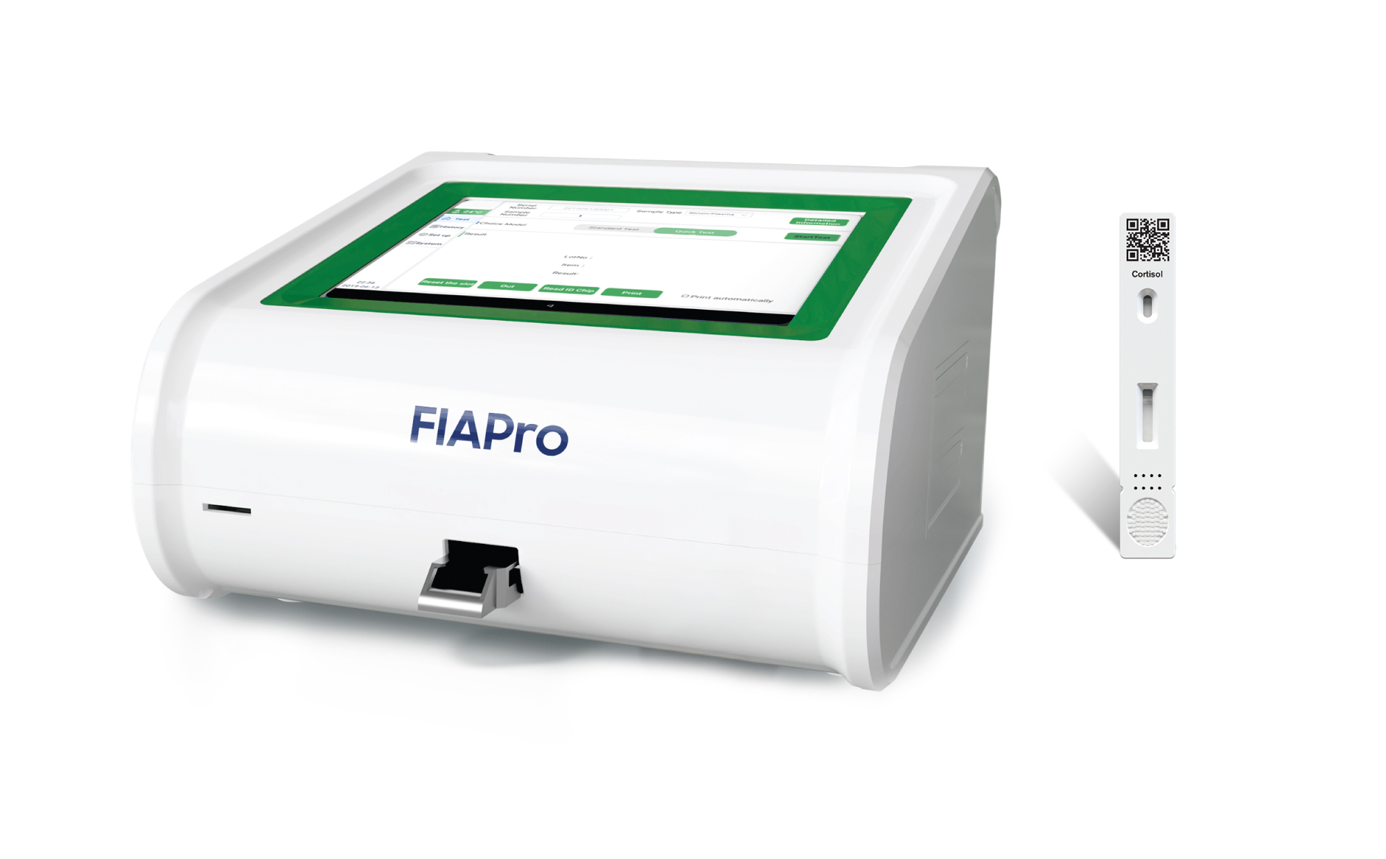 Figure 2: The RapidFor™ Cortisol (FIA) Box Content and Immunofluorescence Analyzer