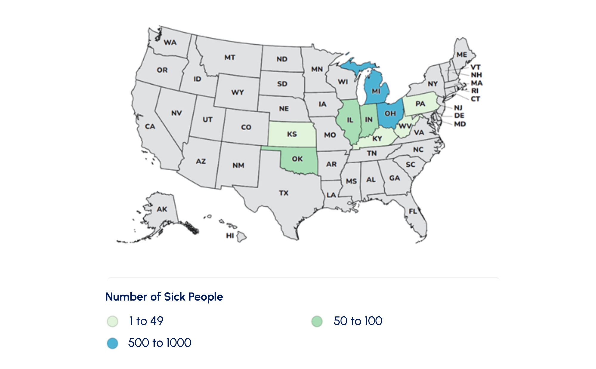 Cyclospora Outbreak 2026: Why Comprehensive Gastroenteritis Testing Matters 1 Figure 1: Distribution of recalled iceberg lettuce products associated with the ongoing outbreak investigation. Source: U.S. FDA.