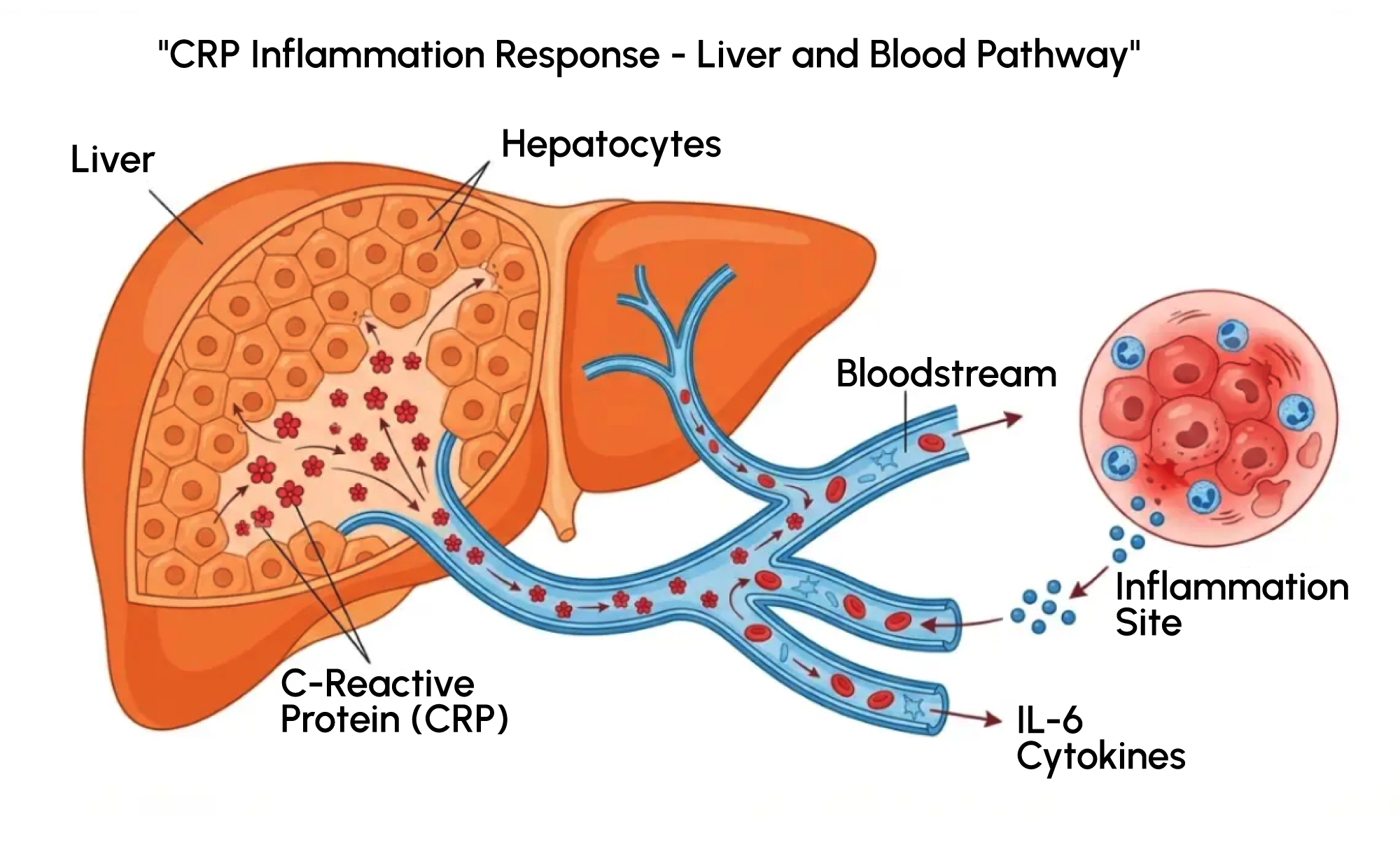 Reliable Inflammation Assessment During Sarcoma Awareness Month 1 Figure 1: IL-6 stimulates CRP production in the liver during the systemic inflammatory response.
