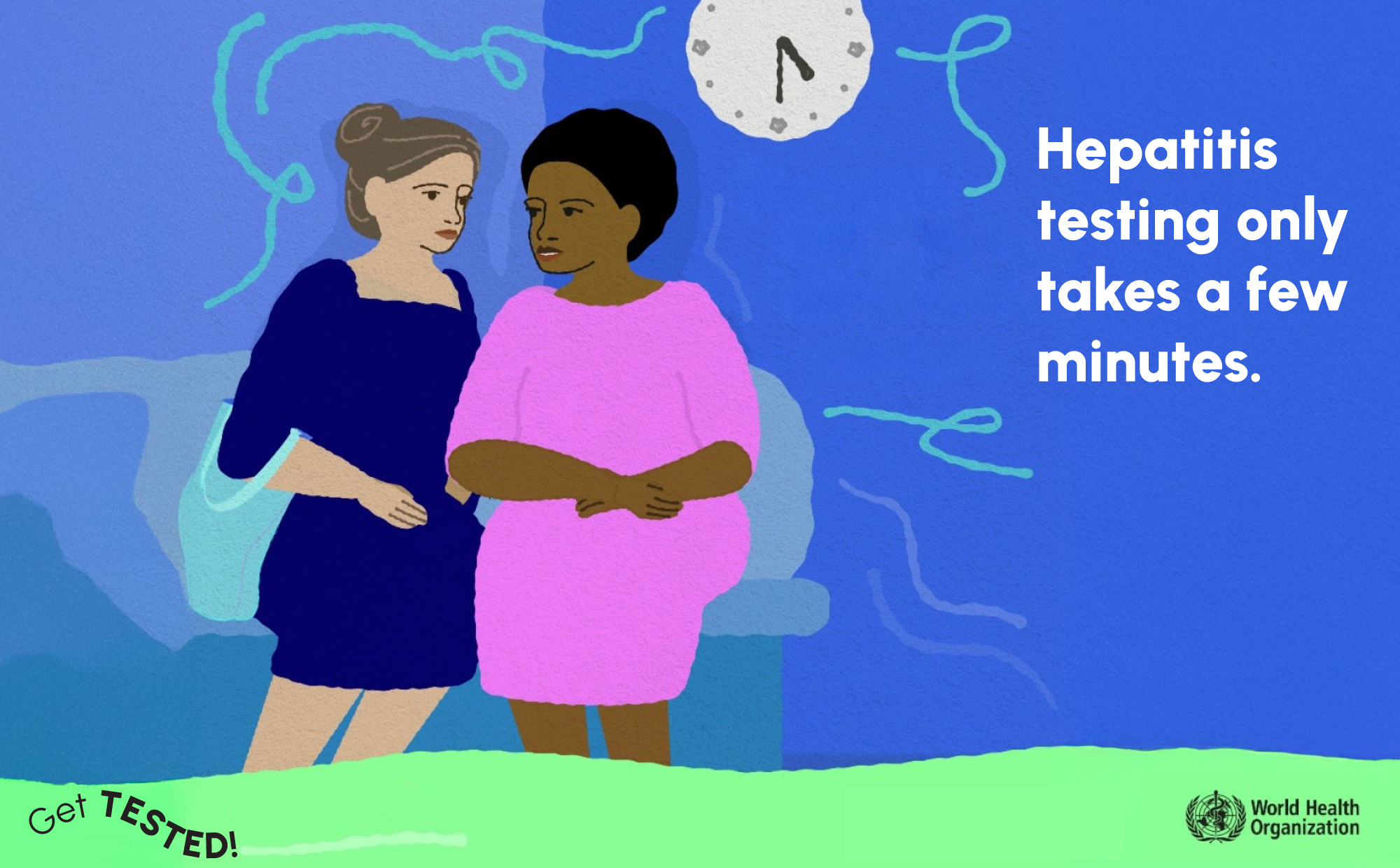 Figure 1: World Health Organization campaign visual highlighting the importance of hepatitis testing for World Hepatitis Day.