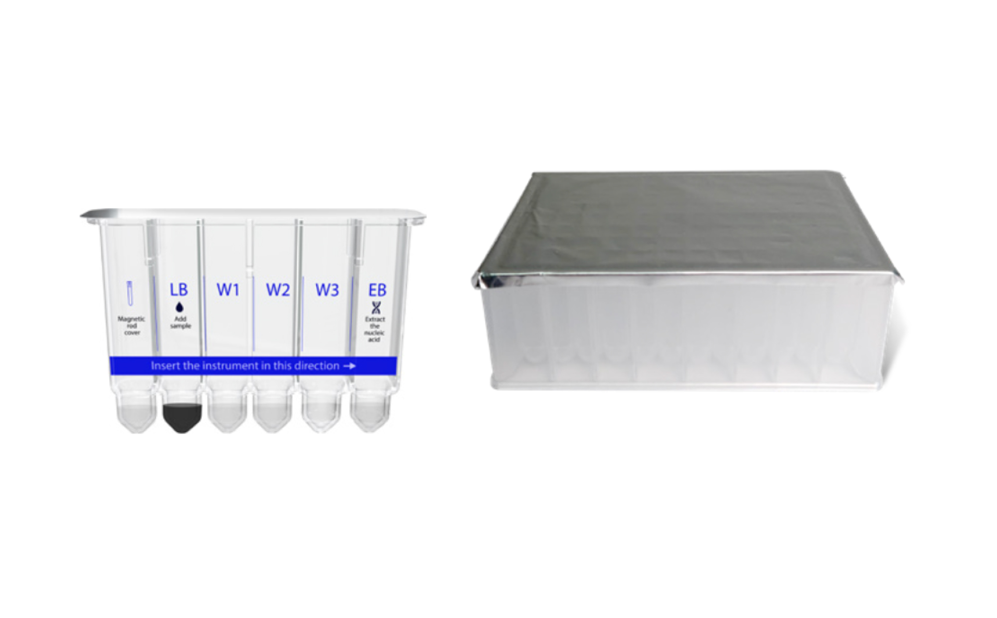 Figure 4: Extraction plate formats used with the Vitrosens MGX automated nucleic acid extraction systems: MGX-2 (left) and MGX-16/MGX-32 (right).